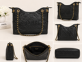 Midnight Quilted Chain Tote