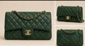 Emerald Luxe Double Flap Chain Handbag